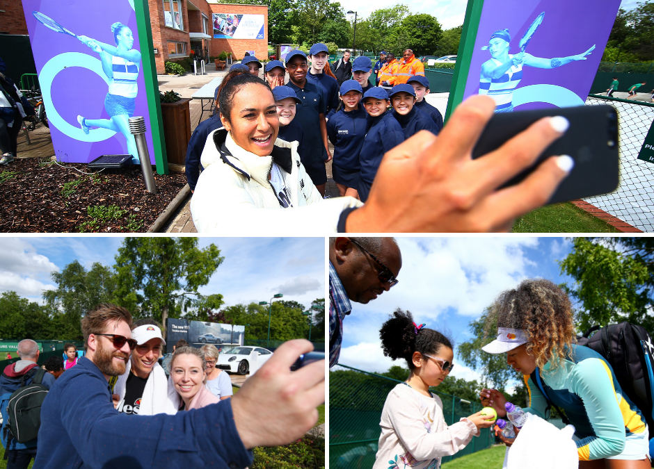 Selfies and autographs as the big tennis stars head out to the practice courts