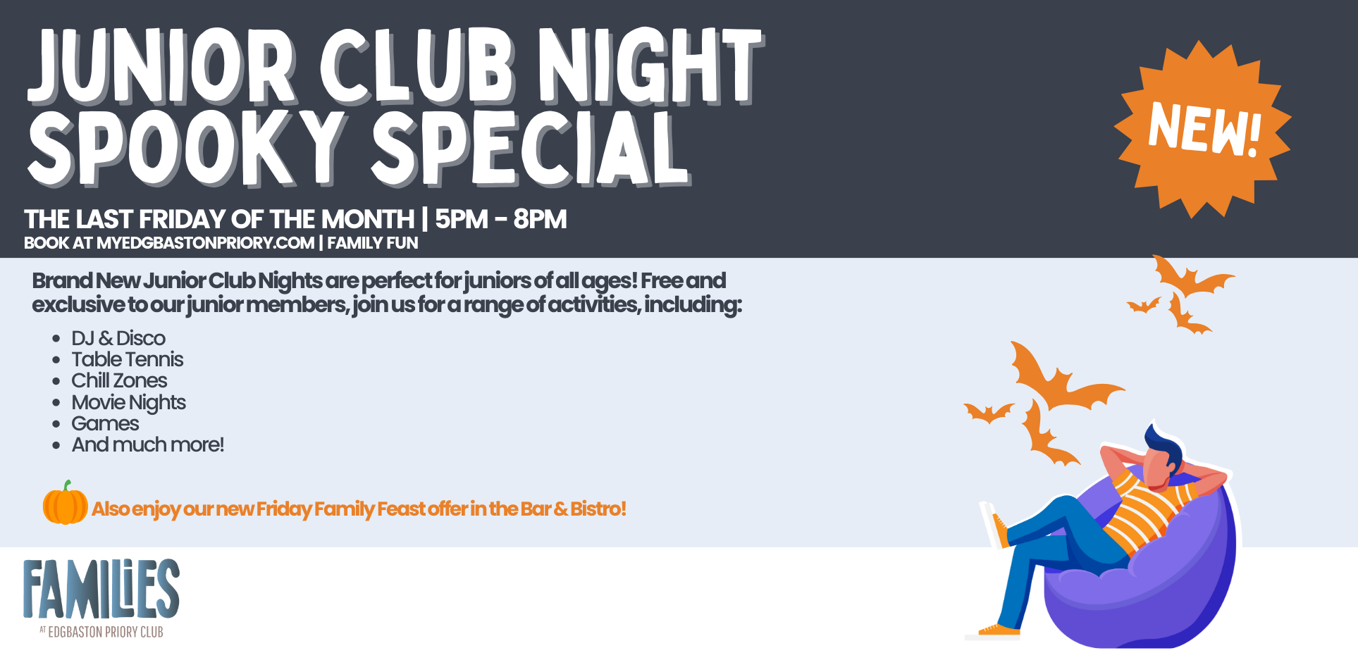 junior club night header spooky special halloween edition
